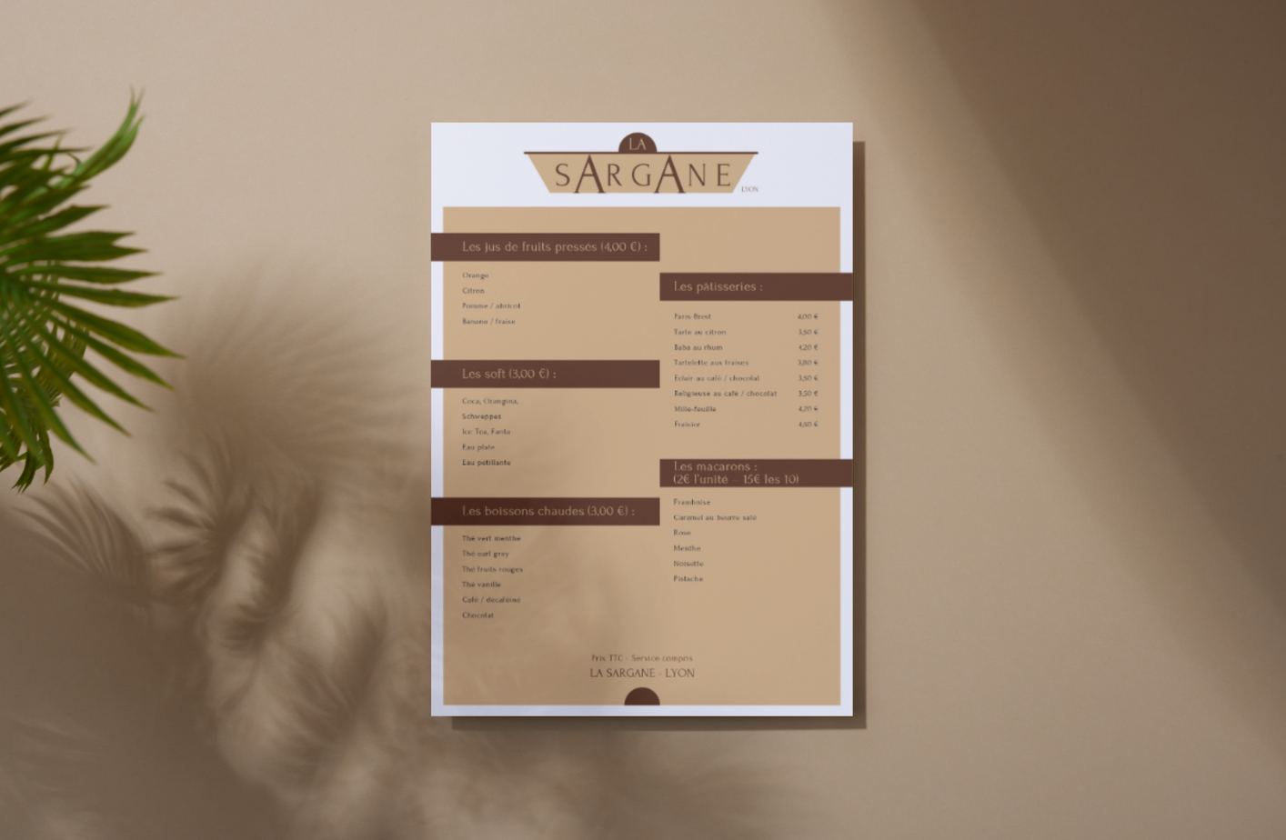 mock up carte restaurant